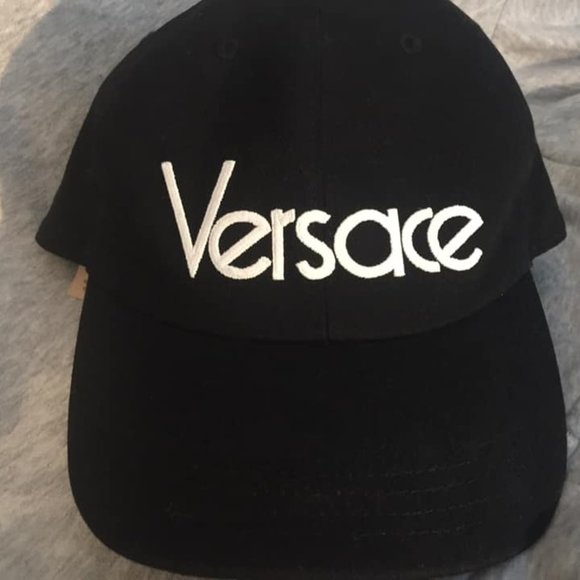 2 Great Condition Versace Hats, Black and Pink